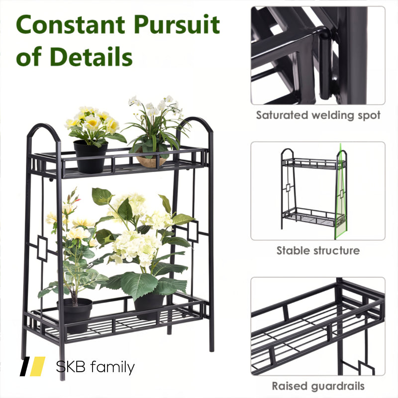 2-Tier Heavy Duty Metal Flower Plant Stand 240115-214132