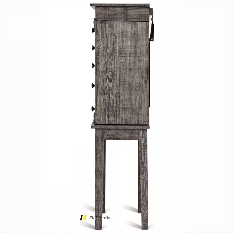 Standing Jewelry Cabinet With 5 Drawers And Top Flip Mirror 240115-214200