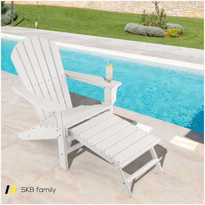 Patio Hdpe Adirondack Chair With Retractable Ottoman 240115-214283