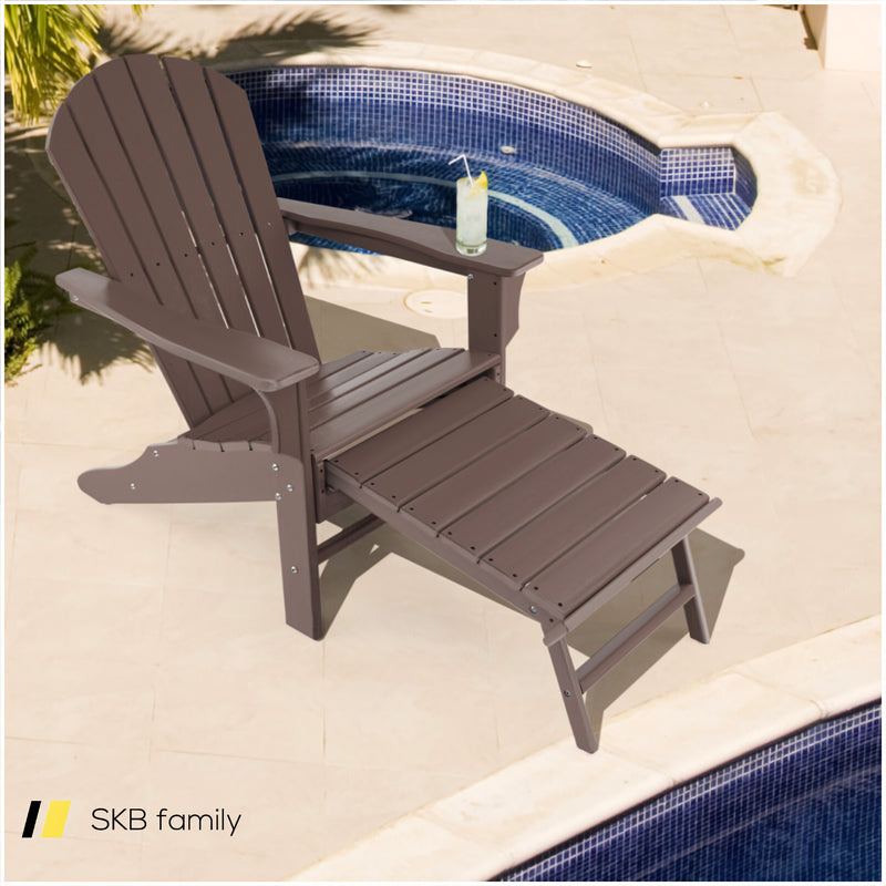 Patio Hdpe Adirondack Chair With Retractable Ottoman 240115-214283