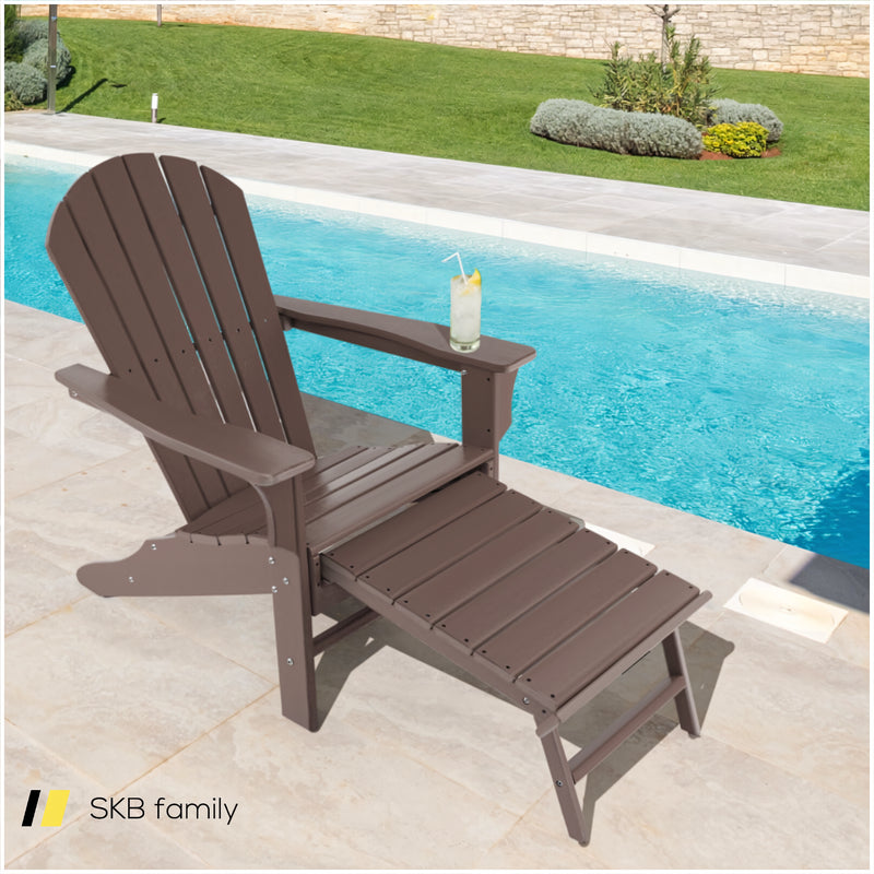 Patio Hdpe Adirondack Chair With Retractable Ottoman 240115-214283