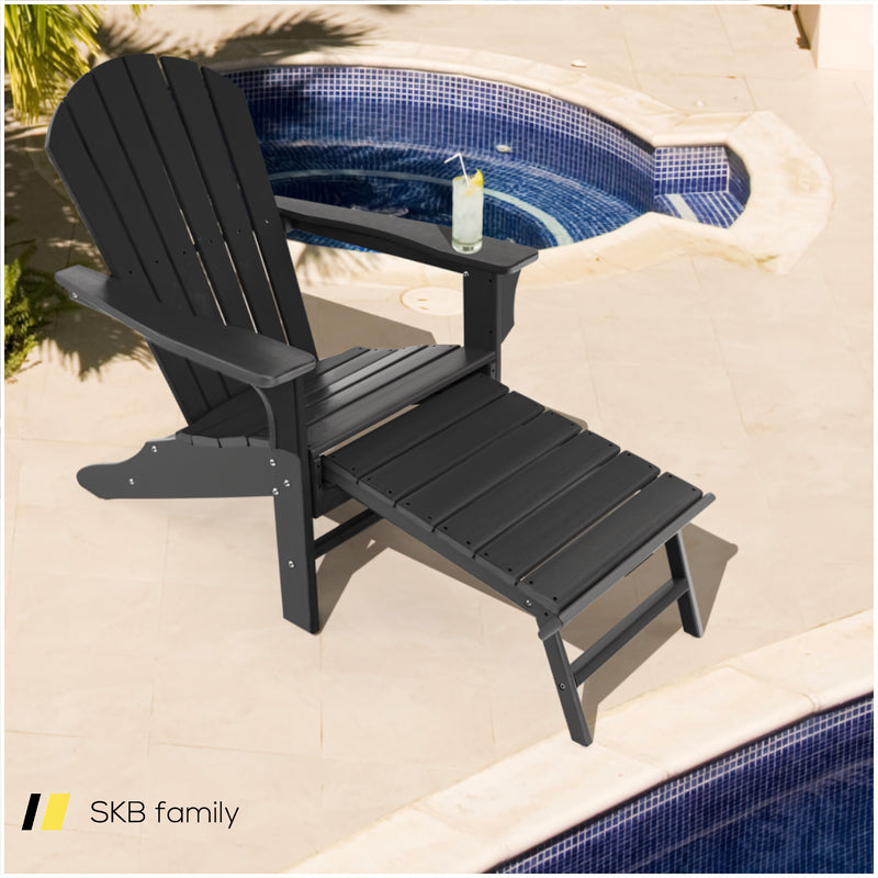 Patio Hdpe Adirondack Chair With Retractable Ottoman 240115-214283