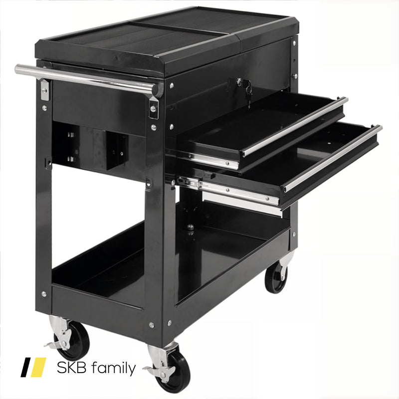 Rolling Mechanics Tool Cart Slide Top Utility Storage Cabinet Organizer 2 Drawers 240115-214448