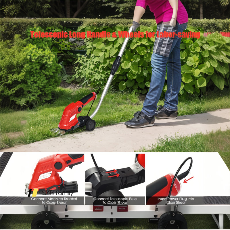 7.2v Cordless Grass Shear With Extension Handle And Rechargeable Battery 240115-214542