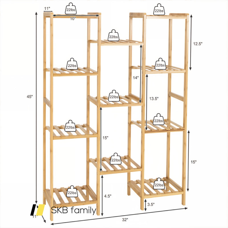 9/11-Tier Bamboo Plant Stand For Living Room Balcony Garden 240115-214548