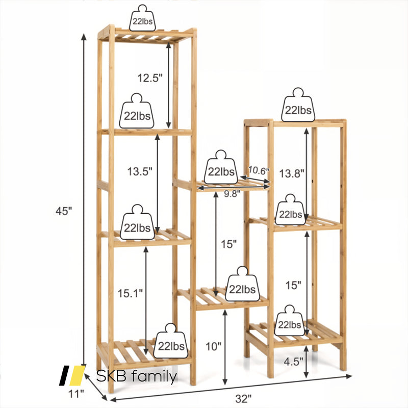 9/11-Tier Bamboo Plant Stand For Living Room Balcony Garden 240115-214548