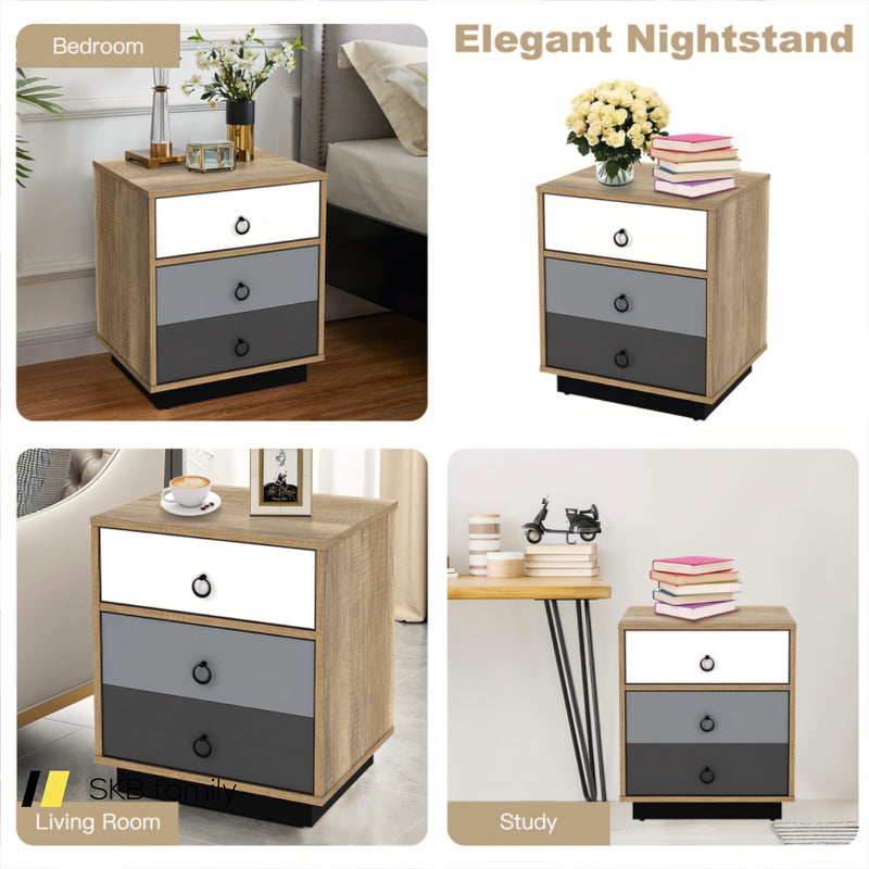 Nightstand With Drawer And Storage Cabinet Wooden Sofa Side Table End Table 240115-214553