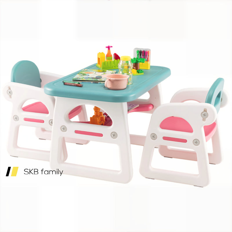 Kids Table And Chair Set With Building Blocks 240115-214612