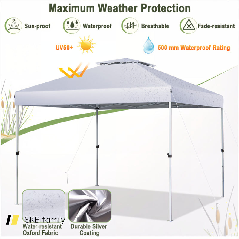 2-Tier 10 X 10 Feet Pop-Up Canopy Tent With Wheeled Carry Bag 240115-214660