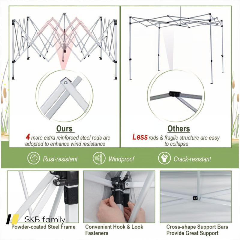 2-Tier 10 X 10 Feet Pop-Up Canopy Tent With Wheeled Carry Bag 240115-214660