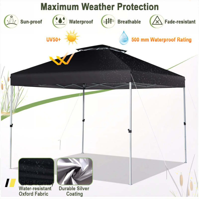 2-Tier 10 X 10 Feet Pop-Up Canopy Tent With Wheeled Carry Bag 240115-214660