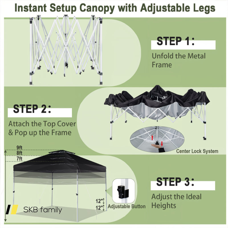 2-Tier 10 X 10 Feet Pop-Up Canopy Tent With Wheeled Carry Bag 240115-214660