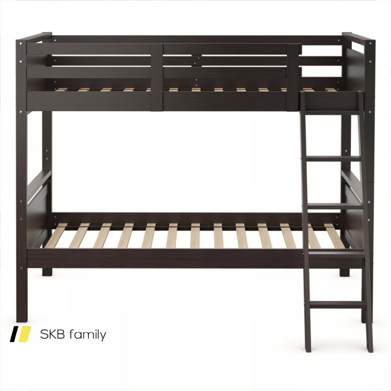 Twin Over Twin Bunk Bed With Ladder And Guard Rail 240115-214661