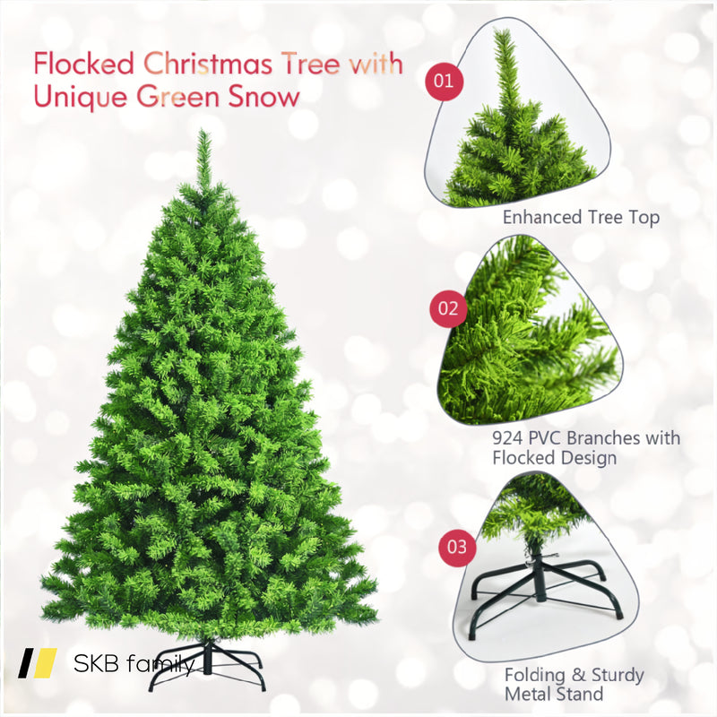 4.5/6.5/7.5 Feet Unlit Artificial Christmas Tree With Metal Stand 240115-214733