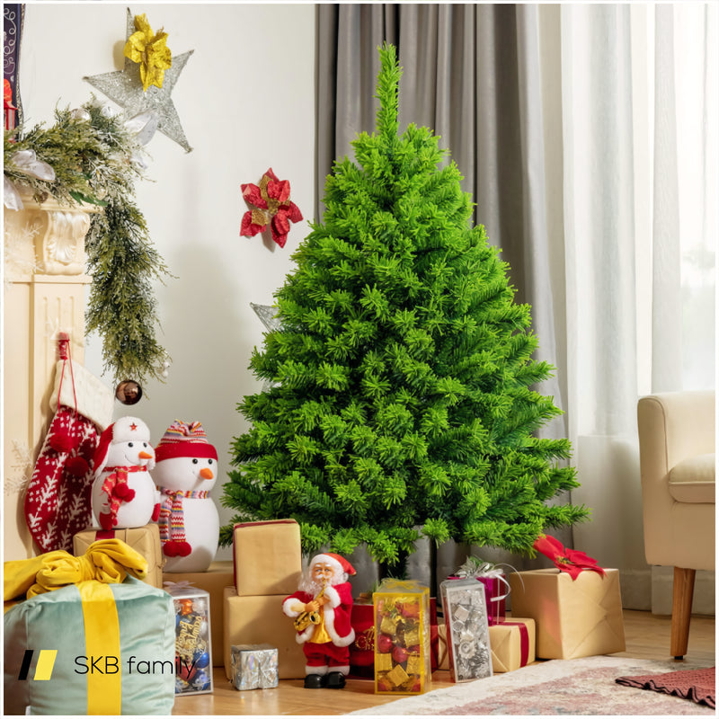 4.5/6.5/7.5 Feet Unlit Artificial Christmas Tree With Metal Stand 240115-214733