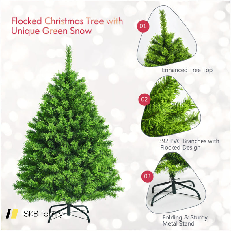 4.5/6.5/7.5 Feet Unlit Artificial Christmas Tree With Metal Stand 240115-214733