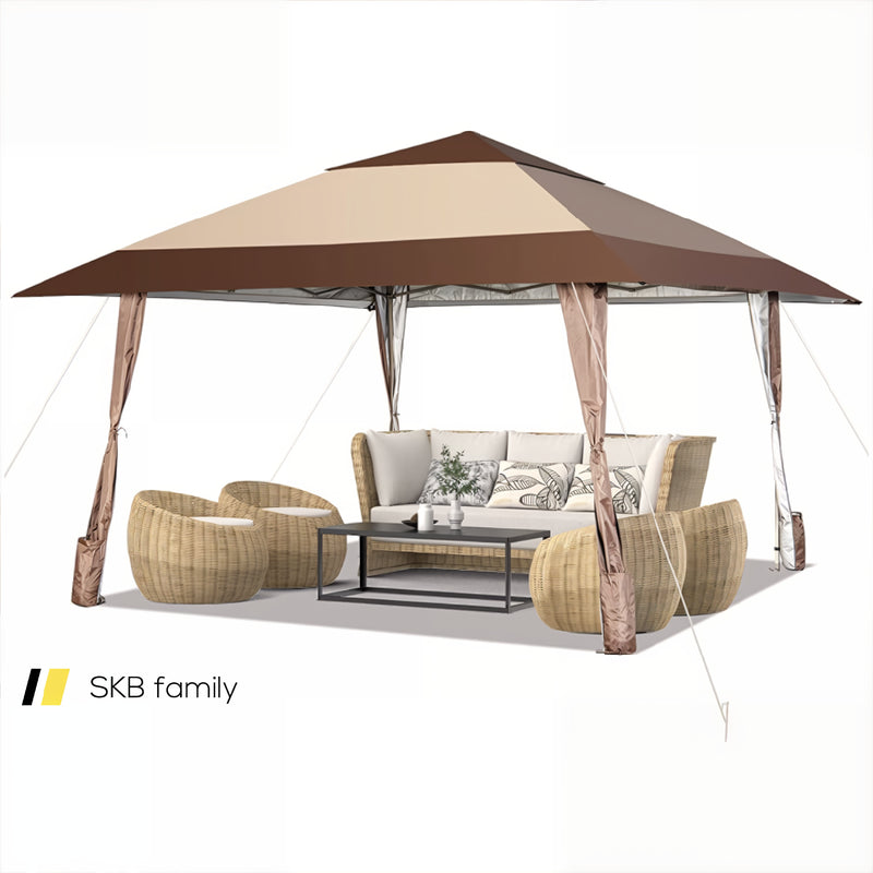 13 X 13 Feet Pop-Up Feet Patio Gazebo With Wheels 240115-214740