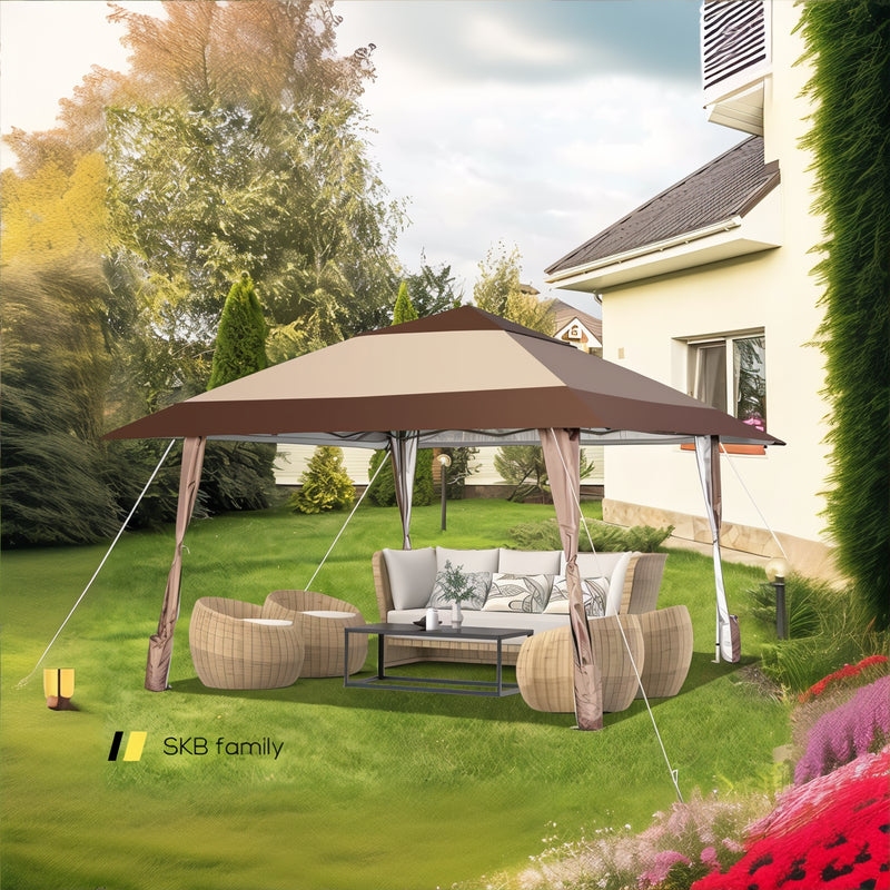 13 X 13 Feet Pop-Up Feet Patio Gazebo With Wheels 240115-214740