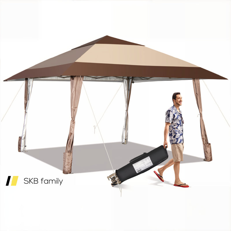 13 X 13 Feet Pop-Up Feet Patio Gazebo With Wheels 240115-214740