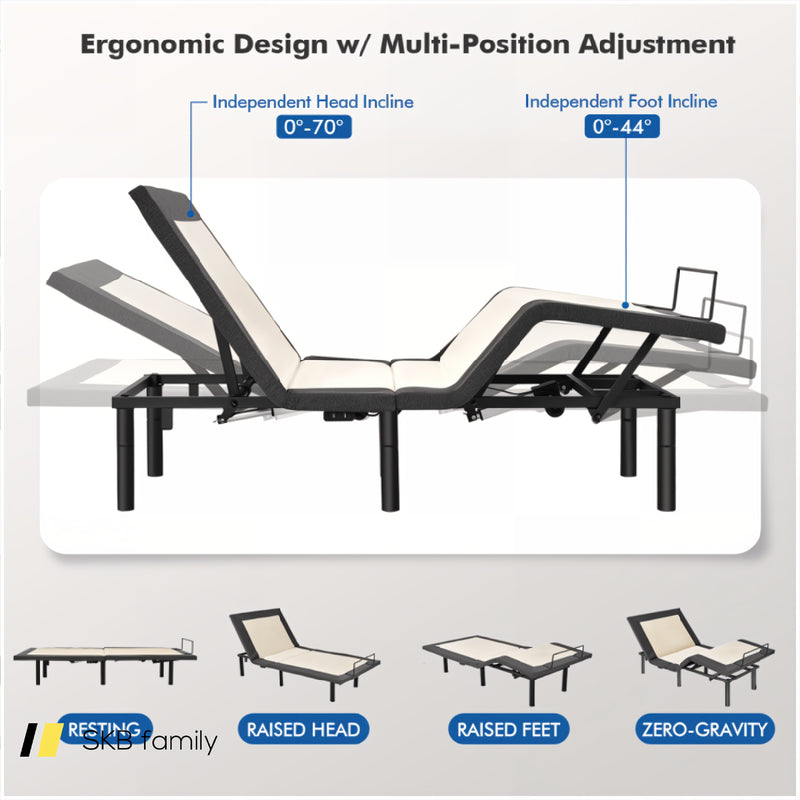 Twin/Queen Size Adjustable Bed Base Electric Bed Frame With Massage Modes 240115-214756