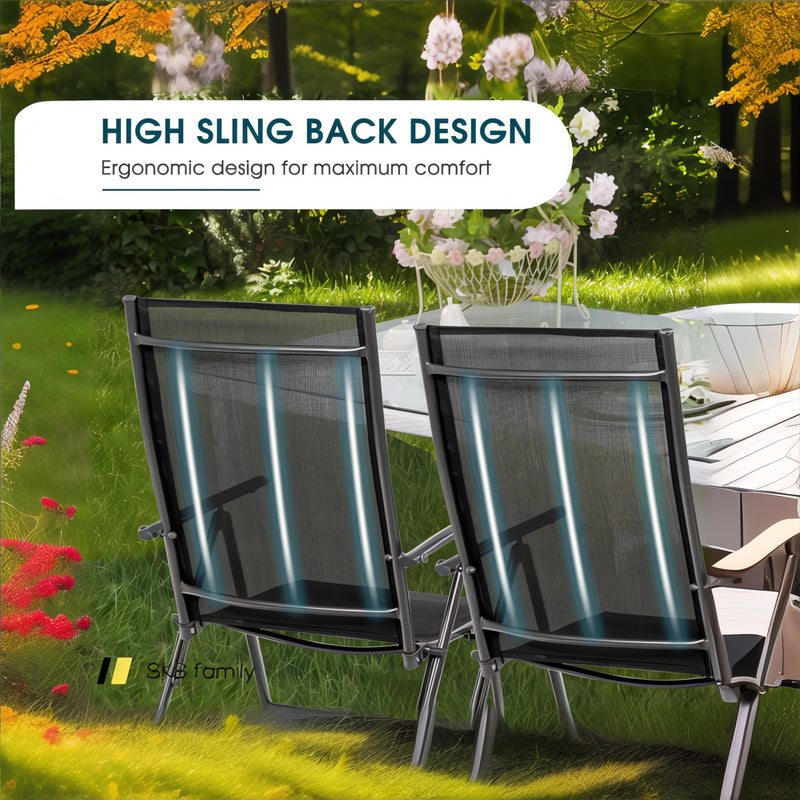 Set Of 2 Adjustable Portable Patio Folding Dining Chair Recliners 240115-214759