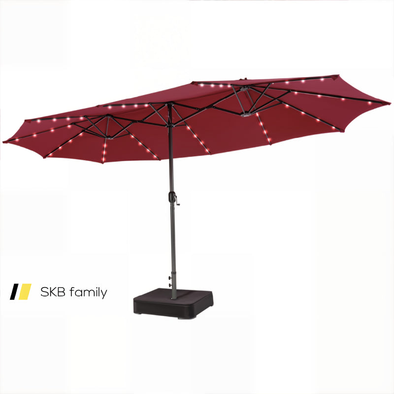 15 Feet Double-Sided Patio Umbrella With 48 Led Lights 240115-214771