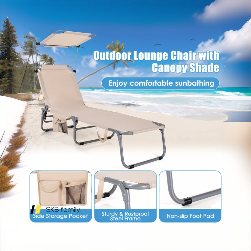 Set Of 2 Portable Reclining Chair With 5 Adjustable Positions 240115-214779