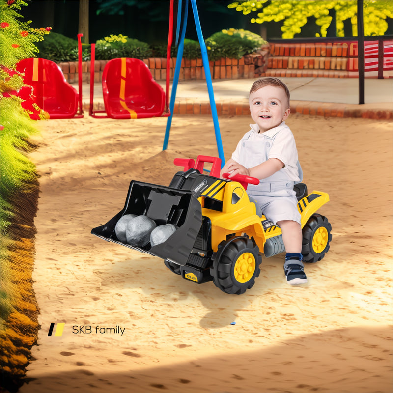 6v Electric Kids Ride On Bulldozer Pretend Play Truck Toy With Adjustable Bucket 240115-214786