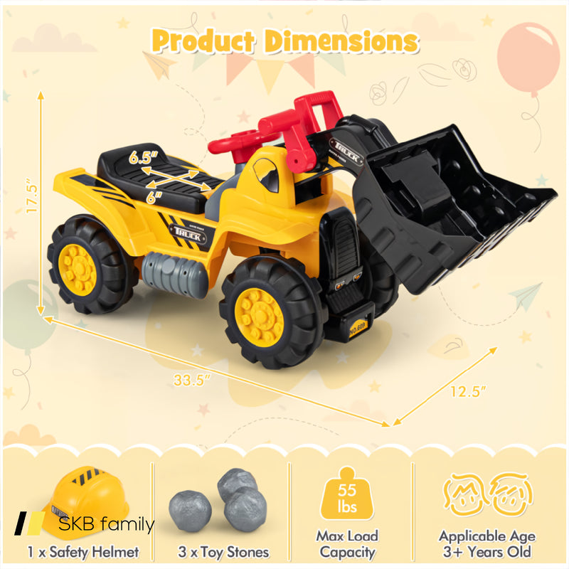 6v Electric Kids Ride On Bulldozer Pretend Play Truck Toy With Adjustable Bucket 240115-214786