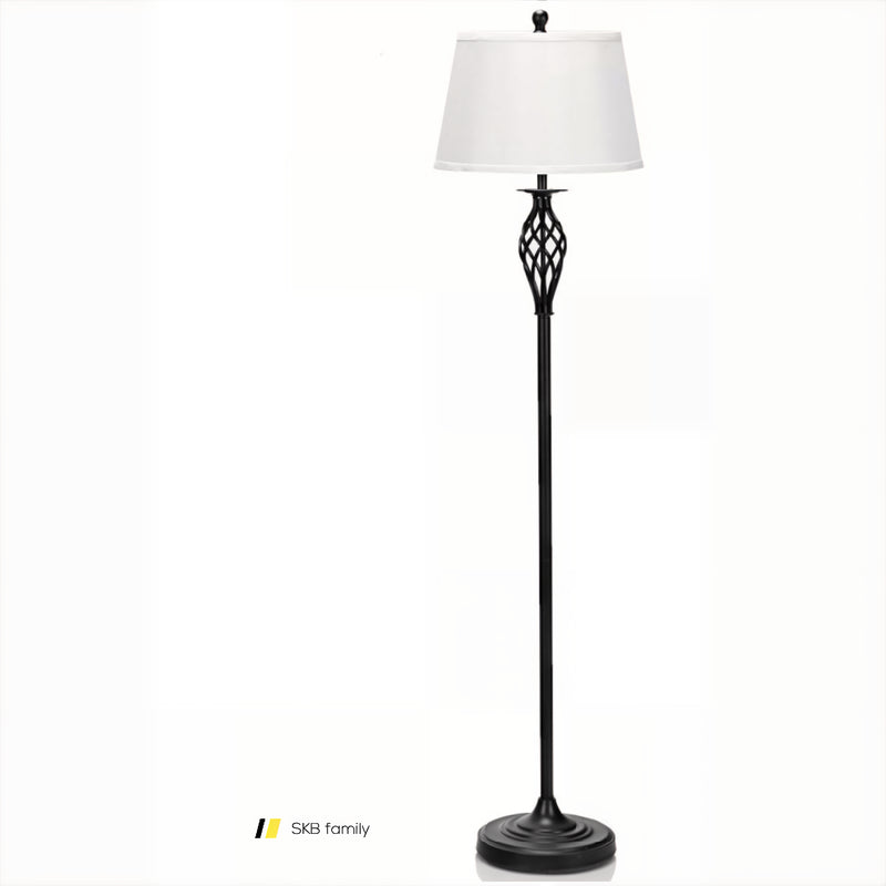 2 Table Lamps 1 Floor Lamp Set With Fabric Shades 240115-214793