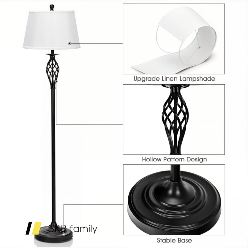 2 Table Lamps 1 Floor Lamp Set With Fabric Shades 240115-214793