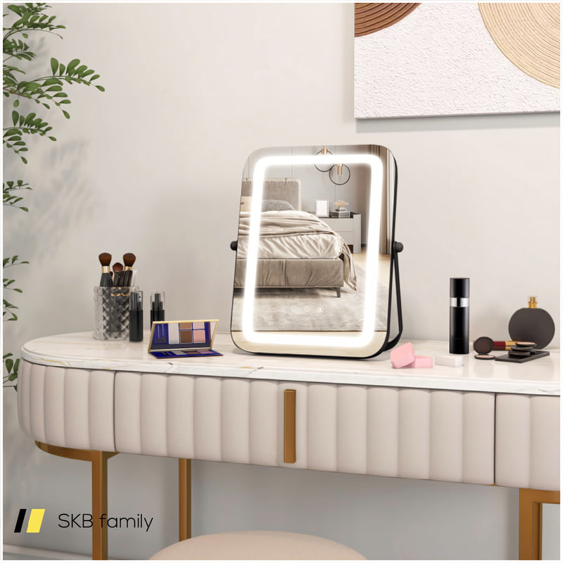 16 X 12 Inch Rectangular Vanity Makeup Mirror With 3 Color Dimmable Lighting 240115-214841