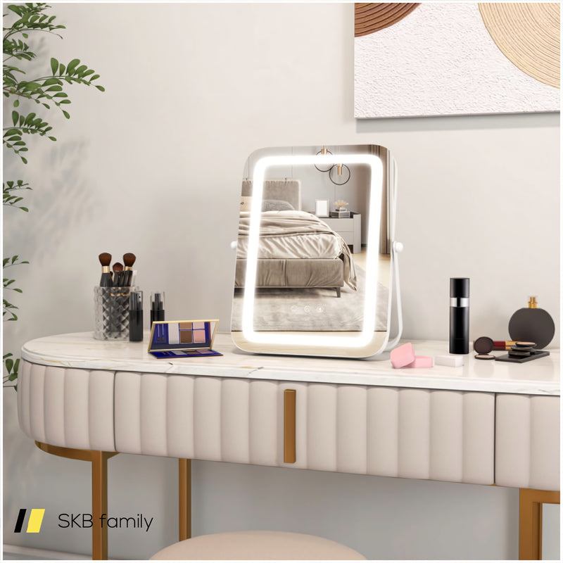 16 X 12 Inch Rectangular Vanity Makeup Mirror With 3 Color Dimmable Lighting 240115-214841