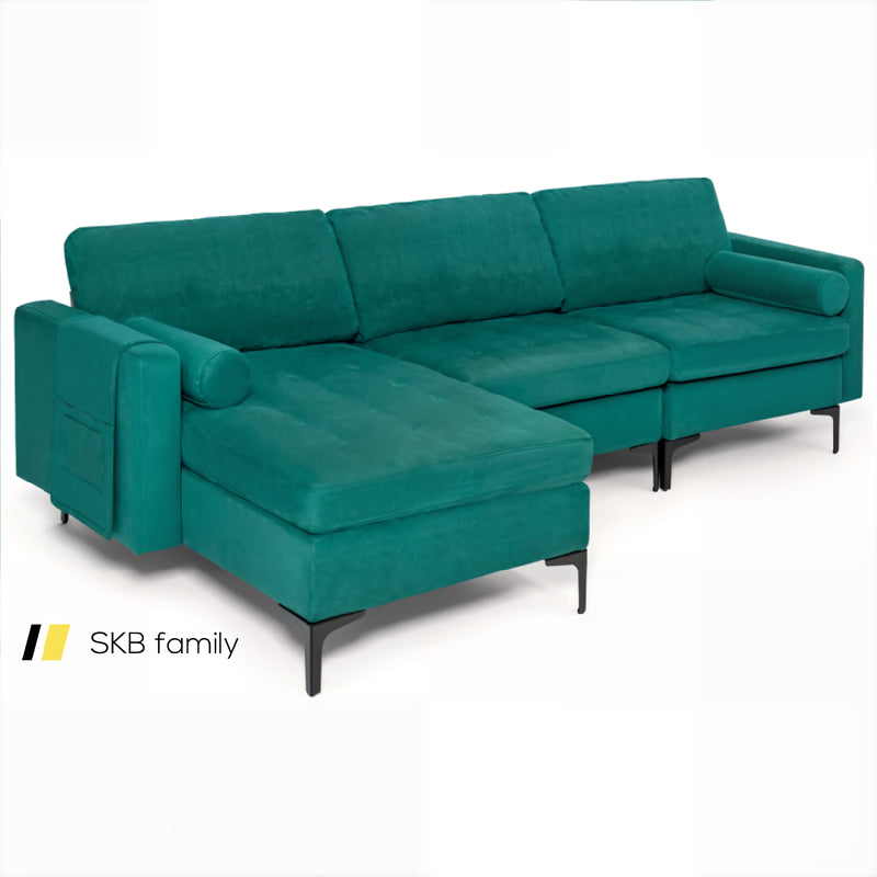 Modular L-Shaped 3-Seat Sectional Sofa With Reversible Chaise And 2 Usb Ports 240115-214845