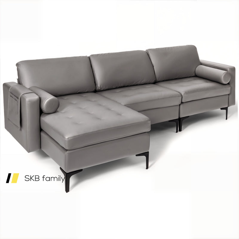 Modular L-Shaped 3-Seat Sectional Sofa With Reversible Chaise And 2 Usb Ports 240115-214845