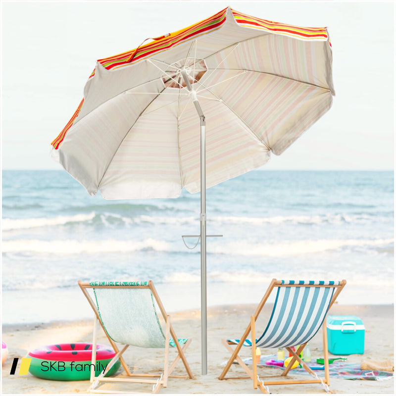 6.5 Feet Beach Umbrella With Carry Bag Without Weight Base 240115-215208