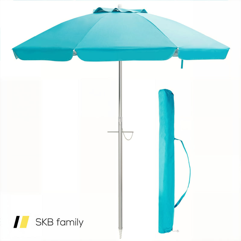 6.5 Feet Beach Umbrella With Carry Bag Without Weight Base 240115-215208