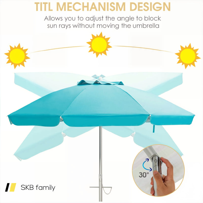 6.5 Feet Beach Umbrella With Carry Bag Without Weight Base 240115-215208