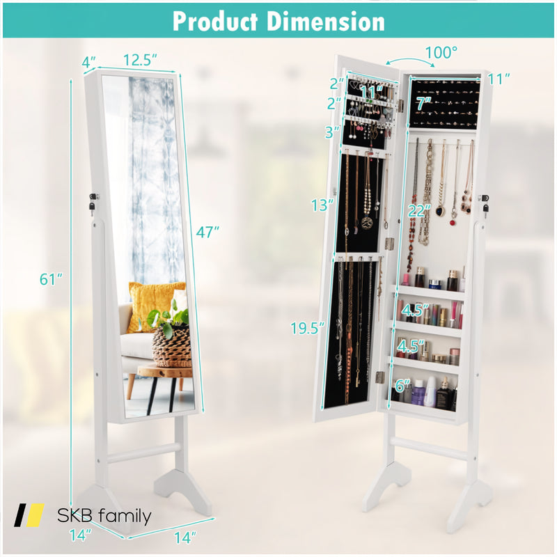 Standing Jewelry Cabinet With Full-Length Mirror 240115-215230