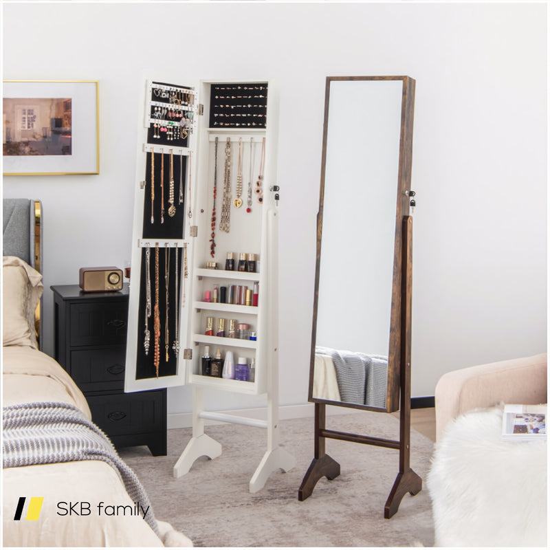 Standing Jewelry Cabinet With Full-Length Mirror 240115-215230