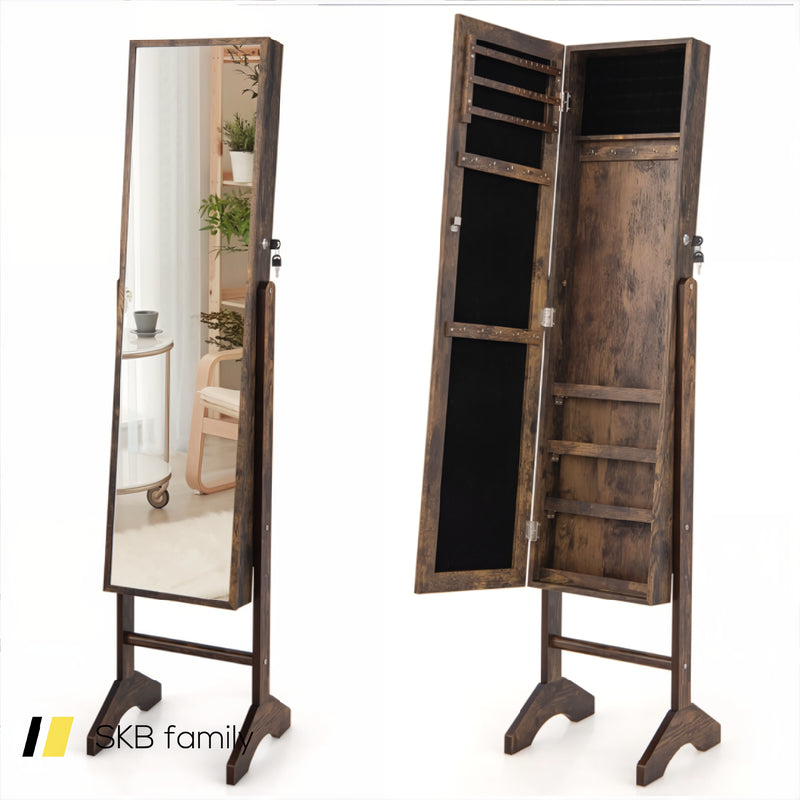 Standing Jewelry Cabinet With Full-Length Mirror 240115-215230