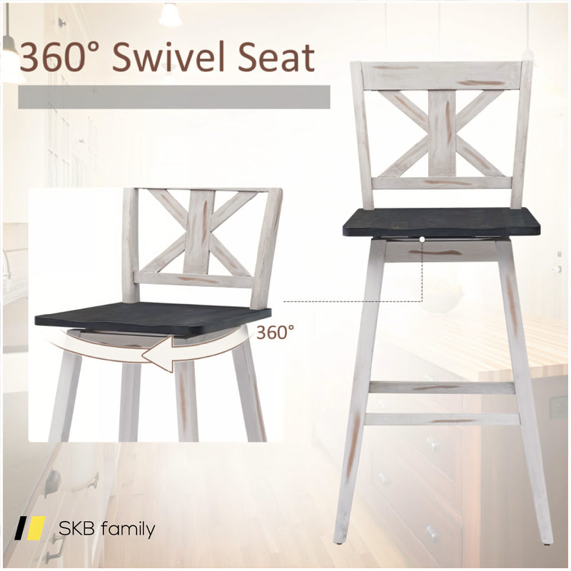 Set Of 2 29 Inch 360-Degree Swivel Bar Stools For Home Restaurant 240115-215242