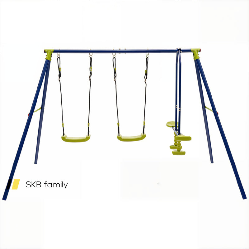 440 Pounds Kids Swing Set With Two Swings And One Glider 240115-215257