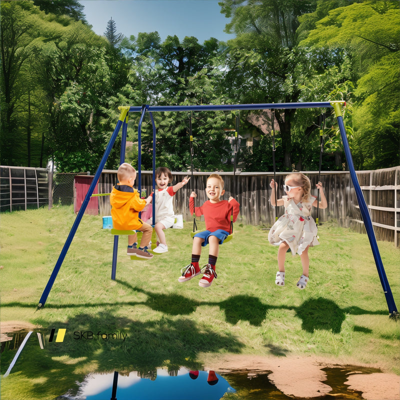 440 Pounds Kids Swing Set With Two Swings And One Glider 240115-215257