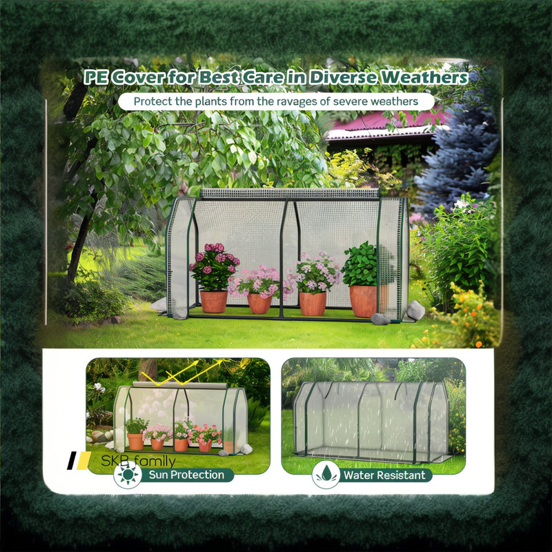 47.5 X 21.5 X 24 Inch Mini Greenhouse With Roll-Up Zipper Door 240115-215263