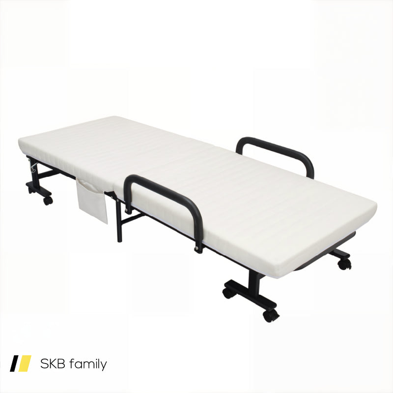 Adjustable Folding Guest Bed Frame With Mattress And Wheels 240115-215309