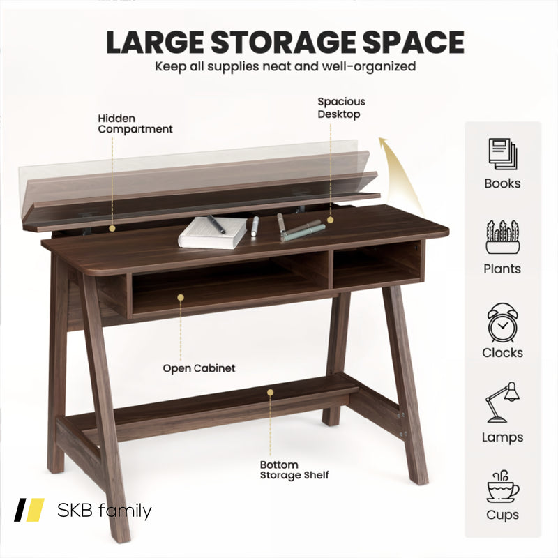 Mid Century Writing Desk With Storage Cubes And Hidden Compartment 240115-215333