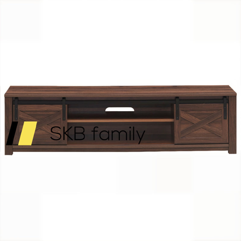 Wooden Tv Stand With Sliding Barn Door For Tvs Up To 65 Inch 240115-215371