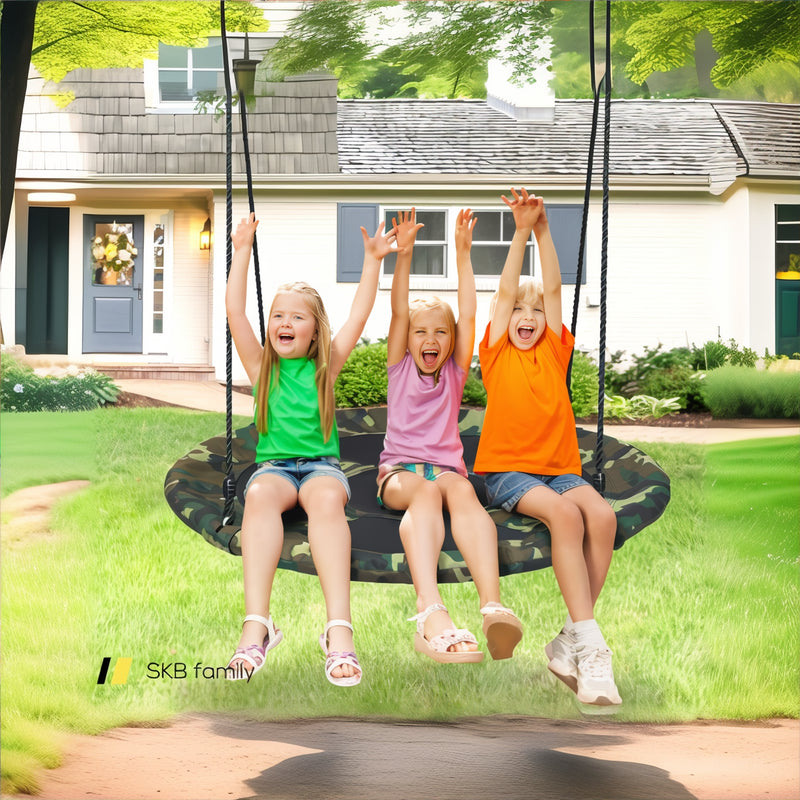 40 Inch Flying Saucer Tree Swing Outdoor Play Set With Adjustable Ropes Gift For Kids 240115-215473