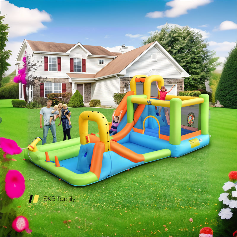 8 In 1 Inflatable Water Slide Park Bounce House Without Blower 240115-215500